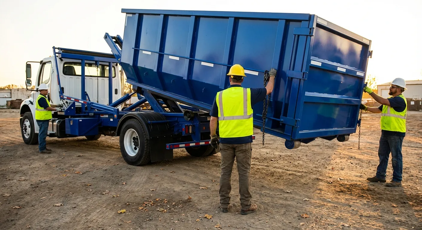 Commercial debris containment dumpster in New Bedford, MA
