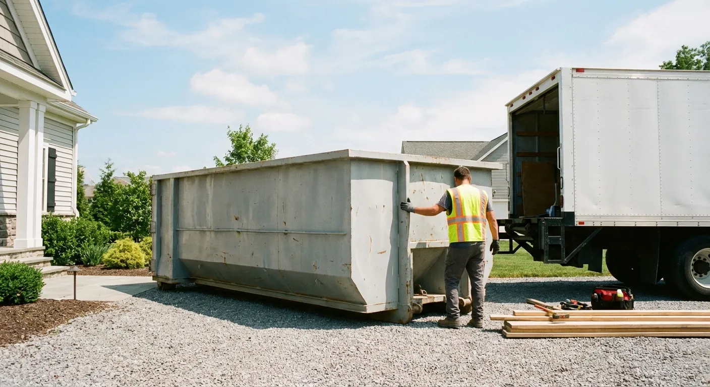 Roll-off dumpster dimensions and footprint visualization in New Bedford, MA