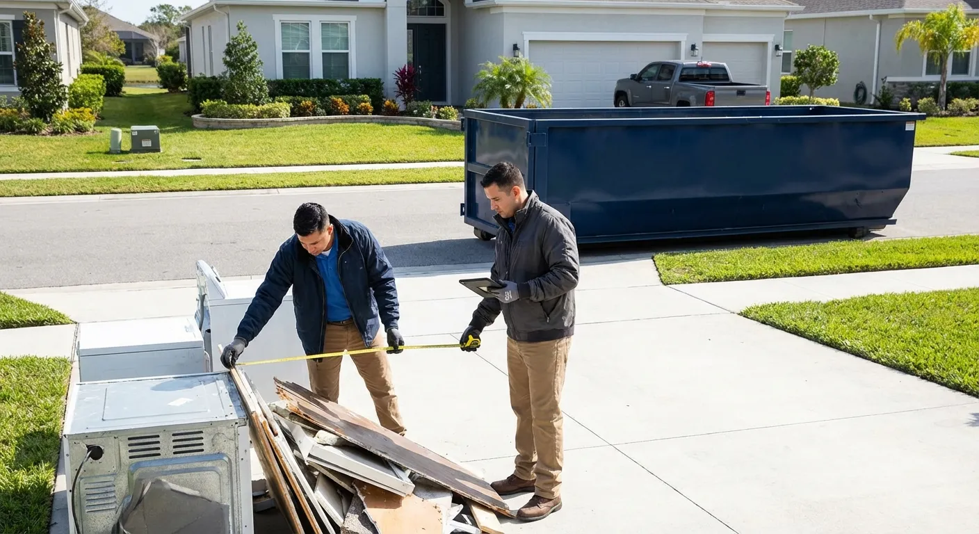 Concrete dumpster rental delivery truck in New Bedford, MA